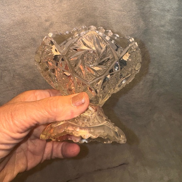 Vintage American Brilliance pedestal vase, bowl no chips or breaks - Picture 4 of 7